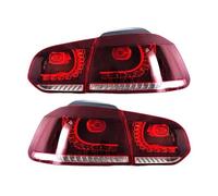 PGQSQVTXF Para VW para Golf 6 Mk6 R20 2008-2013 Par De Luces Intermitentes De Agua Flujo para Conjunto De Luces Traseras De Coche Montaje De Luces Traseras(Type A Red Clear)