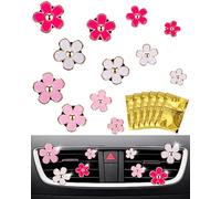 PGRODE - 12 clips de ventilación de coche con almohadillas de fragancia, bonitos ambientadores de coche, accesorios de decoración interior para mujeres y niñas, decoración de automóvil estética