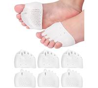 PGRODE - Almohadillas metatarsianas separadoras de dedos para corrección de juanetes, corrector de dedos en martillo suave y transpirable, espaciadores de dedos para mujeres y hombres (3 pares)