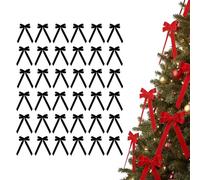 PGSLPH 24 Pieces Red Velvet Christmas Bows,24 Pack Tree Bow and Velvet Bows for Vintage Ribbon Ornaments, Red Christmas Decorations (Green,36pcs)