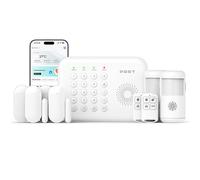 PGST A01-G - Alarma de casa inalámbrica WiFi + 4G, kit de 8 piezas con sensores de puertas/ventanas, App Smart Life + Alexa/Google Assistant, protección 24/7 - Instalación fácil sin suscripción (kit