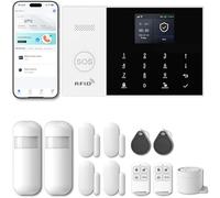 PGST Alarma antirrobo inalámbrica para el hogar, 12 Kits de Alarma para el hogar 4G gsm WiFi, con Sirena, sensores de Ventana de Puerta, Sensor de Movimiento, aplicación Compatible Smart Life/Tuya