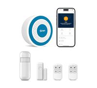 PGST Alarmas para casa,5PCS Kit Alarma casa WiFi,Sistema de Alarma para casa con Sirena 100DB, Puertas y Ventanas, PIR, para Casa, Caravana, Garaje,Compatible con Alexa, Google(Tuya/Smartlife)