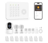 PGST Sistema de alarma para casa,kit inalámbrico, WiFi, 4G GSM, Admite Alarma de conexión SMS/App Push, 100 zonas, aplicación Smart Life (Tuya),compatible con Google Home y Alexa