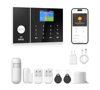 PGST Sistema de Alarma para casa,Kit inalámbrico, WiFi, 4G gsm, Admite Alarma de conexión SMS/App Push, 100 Zonas, aplicación Smart Life (Tuya),Compatible con Google Home y Alexa