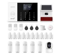 PGST Sistema de Alarma WiFi/4G gsm,Kit de Seguridad para el Hogar con Smart Life App 26 Piezas con Camara,Sirena Exterior,Detector de Movimiento,Sensores,Compatible con Alexa, Google Home