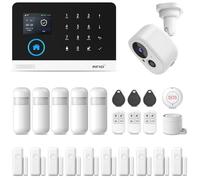 PGST WiFi Alarmas para Casa,4G Kit de Sistema de Alarma, Kit de Alarma con Sensor Puertas,PIR,Control Remotos, Sirena,Cámara de Seguridad,Ampliable según Sea Necesario - Funciona con Tuya/Smart Life