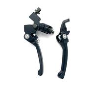 PGVXEM Palanca de Freno de Embrague de Aluminio Plegable for Manillar de 22 mm y 7/8", Compatible con Motos de TTR 125 Pit Dirt Bike, 50 CC, 110 CC, 125 CC y 200 CC(1pairblack)