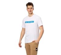 PGWEAR Camiseta Flight - Camiseta blanca para hombre de algodón con estampado - Streetwear para fans y vacaciones - Verano Casual Look, Blanco, L