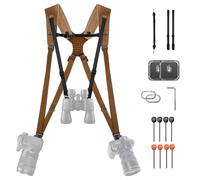 PGYTECH Camera Strap Master, Arnés Doble Hombro de Cuero para 3 Cámaras, Arnés de Cámara Ajustable para Fotógrafos Profesionales