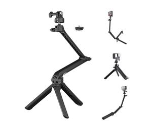 PGYTECH CapLock MantisPod Z, Video Vlogging Trípode para Gopro Hero 13/12/11/10 para DJI OSMO Action 5 Pro/4/3, Action Camera Soporte para Insta360 X5/X4/ONE RS con Adaptador de Rosca Estándar 1/4"-20