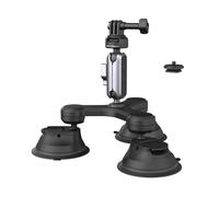 PGYTECH CapLock Soporte de Triple Ventosa, Fijación Coche Cámara de Acción | Ventana Panorámico 360°con Adaptador Rosca 1/4, Compatible con GoPro/DJI Osmo/Insta360, Sistema de Liberación Rápida