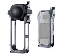 PGYTECH Jaula de Cámara para Insta360 X4 Air Caja Protectora Aleación de Aluminio Perilla Bloqueo Giratorio Marco con Monturas Zapata Fría Roscas 1/4 Pulgada Tapa de Lente Silicone Espuma Antiviento