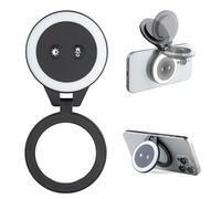 PGYTECH MagGlow Phone Fill Light, MagSafe Selfie Light, Anillo de luz LED magnético portátil con luz fría/Suave/cálida para Selfies/fotografía/Video, Negro clásico