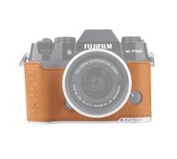 PGYTECH Media Funda de Cuero para Fujifilm,Vintage Camera Case | Para Fujifilm X-T5, Base de aluminio, Ranura SD integrada, Rosca 1/4"-20 para trípode, Orificio para correa, Marrón