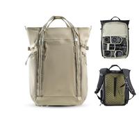 PGYTECH OneGo Roamer Mochila Fotográfica 18L, Tote Casual Repelente al Agua con Doble Transporte, para Cámaras Réflex/Mirrorless, Drone DJI Mavic, MacBook Air 15", Soporte para Trípode (Khaki)