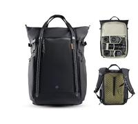 PGYTECH OneGo Roamer Mochila Fotográfica 18L, Tote Casual Repelente al Agua con Doble Transporte, para Cámaras Réflex/Mirrorless, Drone DJI Mavic, MacBook Air 15", Soporte para Trípode (Negro)