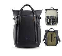 PGYTECH OneGo Roamer Mochila Fotográfica 25L, Tote Casual Repelente al Agua con Doble Transporte, para Cámaras Réflex/Mirrorless, Drone DJI Mavic, MacBook Pro 16", Soporte para Trípode (Negro)