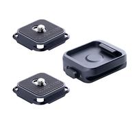 PGYTECH Placa y Abrazadera de Liberación Rápida, Montura Arca-Swiss con Rosca de 1/4" a 3/8" para Sony/Nikon/Fuji/dji - Compatible con Trípodes, Gimbals, Sliders (Dos Placas + Abrazadera)