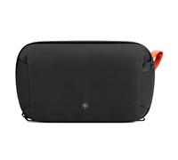 PGYTECH Tech Organizer V2, Estuche de Viaje para Cables y Accesorios, Negro | Apertura 180°, Tejido Resistente al Agua, Bolsillo AirTag Oculto, Cremallera YKK para Cables, Baterías, Cargadores y Tarjetas