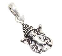 PH Artistic Dije Dios Ganesha Ganesh de plata de ley 925, unisex, hecho a mano, regalo F573, 1.2", Piedra preciosa., No es una piedra preciosa