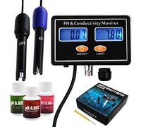 pH/EC Conductividad Metro con ATC Agua Calidad Ensayador 0.0-14.0pH / 0~19.99ms/cm Acuario, Hidroponia Herramienta