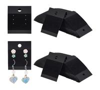 PH PandaHalI - 100 piezas de expositor para pendientes de terciopelo, expositor para joyas negro, expositor para joyas, joyero, para pequeñas empresas, suministros para joyas, pendientes artesanales