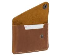 PH PandaHall 1 tarjetero de piel de vaca auténtica, cartera para tarjetas de crédito, billetera para hombres y mujeres, viajes, negocios, bolsillo frontal, uso diario, Brown, 4.1x2.6x0.4 inch