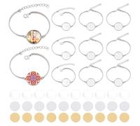 PH PandaHall 10 conjuntos de pulseras para sublimación en bruto, pulseras con bandeja para fotos ajustables, pulseras con transferencia de calor con Dis vacíos para sublimación para la realización
