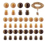 PH PandaHall 10 juegos/20 cuentas de Buda Mala Guru, 2 colores de resina de 3 agujeros, cuentas de gurú de resina curativa, cuentas de cono redondo para pulsera, rosario, collar, fabricación de joyas