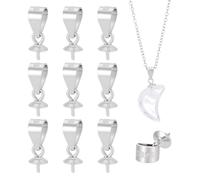 PH PandaHall 10 pasadores de ojo de plata de ley 925, colgantes de gancho de gancho para cuentas medio perforadas, collares, colgantes, colgantes, bisutería