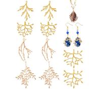 PH PandaHall 10 piezas de 5 estilos en forma de rama en blanco, con forma de garra, bandejas ajustables para colgante de garra, biseles abiertos con respaldo de rama dorada para manualidades, collares