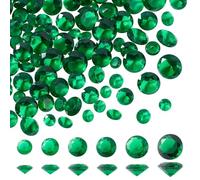 PH PandaHall 100 cuentas de cristal facetadas de circonita cúbica verde de 5/6/7/8/9/10 mm para anillos, pendientes, joyería, día de San Patricio, manualidades, arte de uñas en el hogar