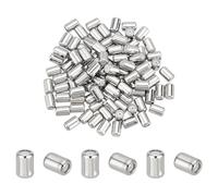 PH PandaHall 100 cuentas de tope espaciadoras de posicionamiento, columna de cuentas ajustables, tapón cilíndrico con interior de silicona para manualidades, joyas, pulseras, collares, platino, 6 x 4