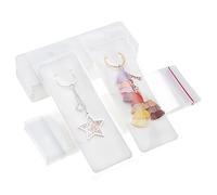 PH PandaHall 100 tarjetas de exhibición de llaveros blancos, llavero de papel con 100 bolsas transparentes autosellantes para pequeñas empresas, venta de pulseras, llavero, embalaje de 2 x 5.9