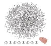 PH PandaHall 1000 cuentas espaciadoras redondas de acero inoxidable de 2 mm, cuentas espaciadoras redondas de metal para pulseras, collares, joyas, manualidades, agujero de 1 mm