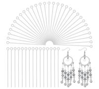 PH PandaHall 1000 pasadores con ojal de acero inoxidable 304 50 mm pernos para joyas Pernis con cabeza abierta para pendientes, pulseras, colgantes, joyas, artesanías y bricolaje