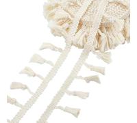 PH PandaHall 10m de pasamanería de algodón con flecos y encaje beige de 45mm, cinta de raso boho, tejido para coser encaje para cortinas, vestidos, decoraciones para el hogar, manualidades