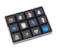PH PandaHall 12 cajas de piedras preciosas con estuche, soporte cuadrado para gemas de 1 x 1 pulgada, caja de almacenamiento de diamantes de imitación, organizador de gemas con espuma para