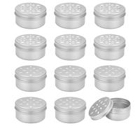 PH PandaHall 12 latas de aluminio, contenedor de almacenamiento redondo de metal vacío de 2.7 onzas con tapas huecas, tapa de rosca de 80 ml, tarros redondos para aromaterapia, ambientador