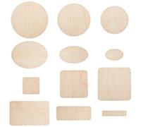 PH PandaHall 12 piezas de fondo de cesta para ratán, 12 estilos redondos, ovalados, rectangulares, cuadrados, de madera, bastidor, tablero tejido de mimbre con agujero preperforado de 3 mm para hacer