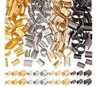 PH PandaHall 120 clips de cuerda de cuero de 4 colores, 3 tamaños, cuentas cilíndricas de crimpado, cierre de extremo, abrazadera de cordón de crimpado para manualidades, manualidades, pulseras de