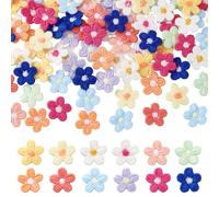 PH PandaHall 120 piezas de mini margaritas bordadas, 12 colores, apliques de flores para reparación de ropa, parches florales para costura, manualidades, muñecas, álbumes de recortes, accesorios para