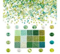 PH PandaHall 12000 cuentas verdes de semilla de vidrio, 2 mm Mini cuentas espaciadoras pequeñas para pulseras, collares, pendientes, joyas artesanales, agujero: 1 mm