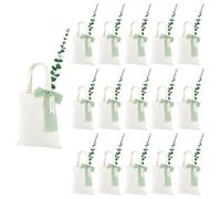 PH PandaHall 16 juegos de bolsas de boda para invitados, 20 x 26 cm, bolsas de bienvenida grandes para bodas, grandes cantidades, bolsa de transporte de mezcla de algodón con cinta de gasa para
