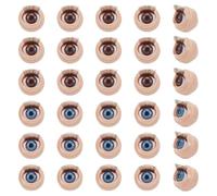 PH PandaHall 16 Par 2 Colores Ojos de Seguridad 3D con Pestañas Amigurumi Artesanía Ojos Dibujos Animados Móvil Globo Ocular Redondo Plástico Globo Ocular para DIY Costura Peluches Fabricación