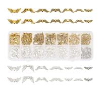 PH PandaHall 173 dijes de alas de metal con alas de ángel, cuentas de alas de hadas, estilo tibetano, dijes de metal vintage para manualidades, manualidades, collares, pulseras, plata y oro