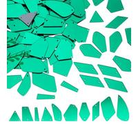 PH PandaHall 180 espejos de 10 formas para coser, espejos verdes irregulares de acrílico para bricolaje, diamantes de imitación de espejo de 2 a 3 agujeros, eslabones sueltos para vestidos de noche,