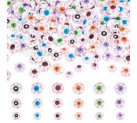 PH PandaHall 180 piezas de ojos de resina cabujones con sangre, 6 colores, ojos semicirculares, 8/10/12 mm, ojos espeluznantes de Halloween, cabujón para peluches, manualidades