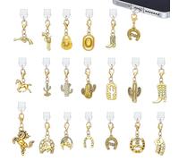 PH PandaHall 19pcs Antena Cowboy Polvo Encanto Caballo Tipo C Antena Polvo, 4.5-5cm Accesorios Encanto E-Reader Regalo para Amantes de los Libros Maestros Amigos, 45~50mm, Metal, Sin gema